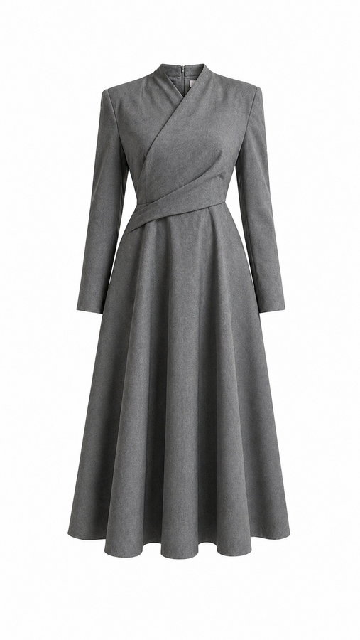 Kevser Studio - ARKADAN BAĞLAMALI VATKALI ELBİSE