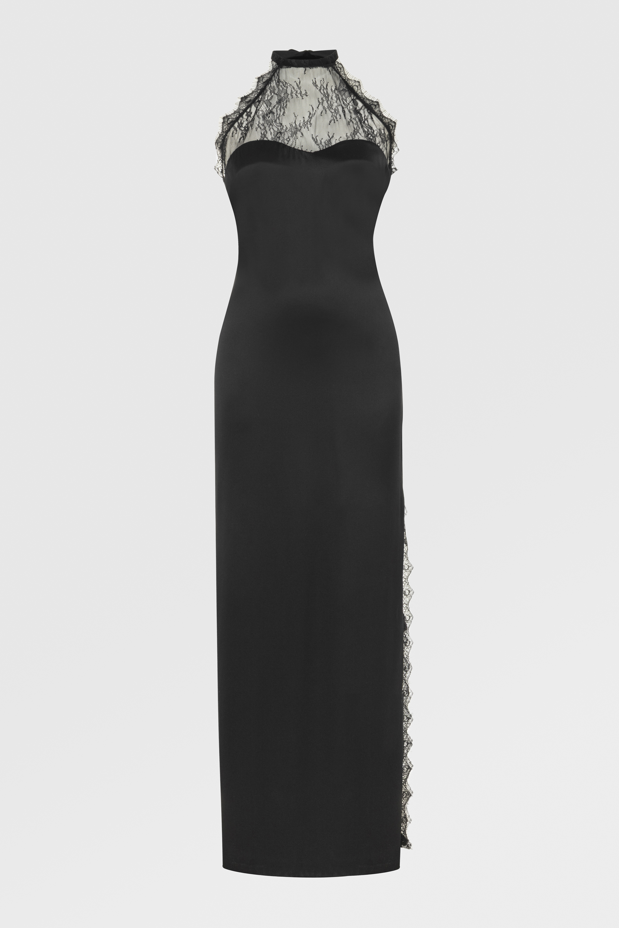 İPEK SATEN DANTELLİ ELBİSE