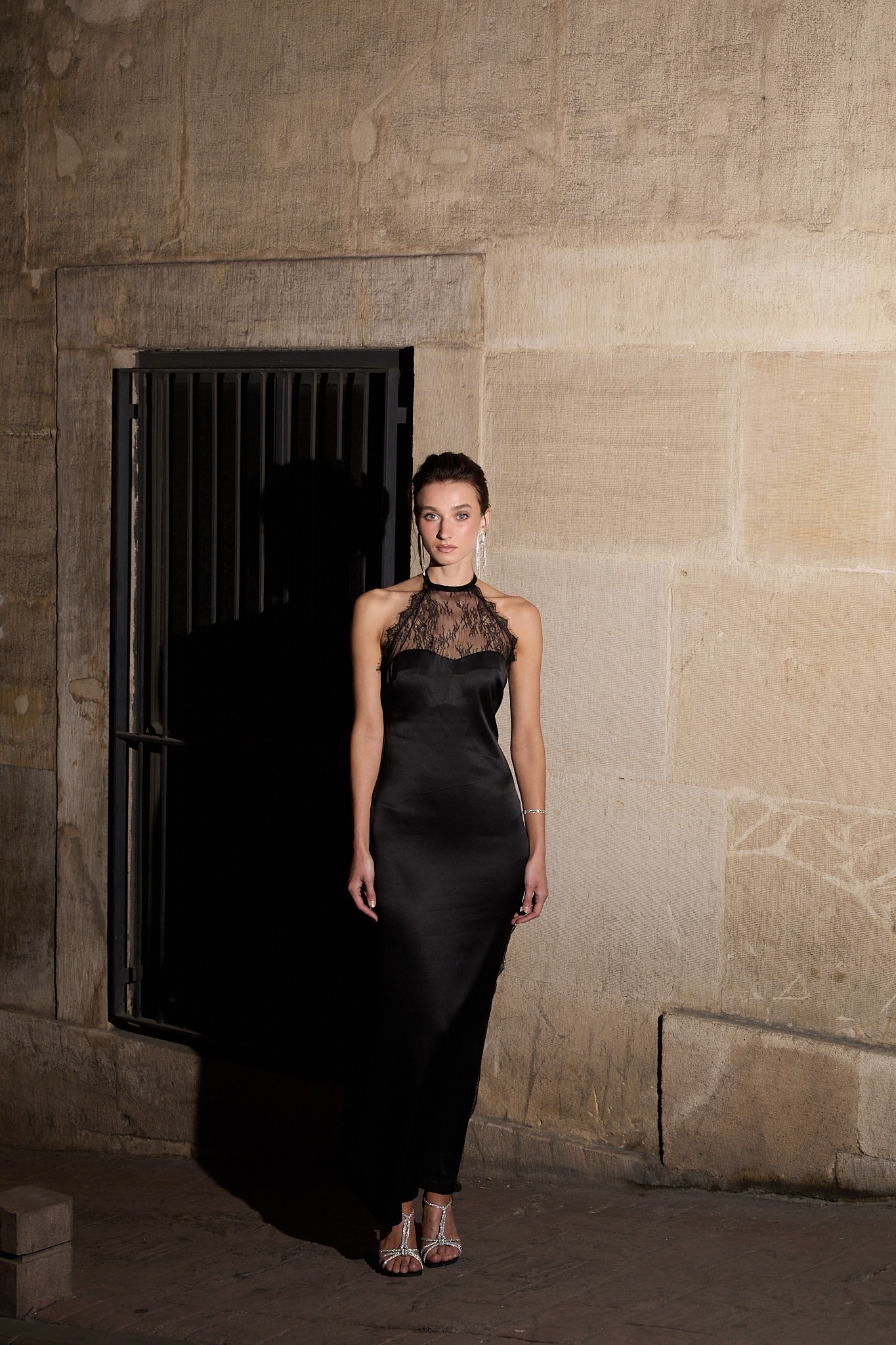 Kevser Studio - İPEK SATEN DANTELLİ ELBİSE