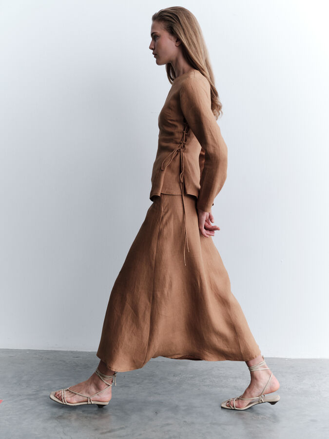 Kevser Studio - KETEN YAN BAĞCIKLI ETEKLİ TAKIM Kevser Studio - KETEN YAN BAĞCIKLI ETEKLİ TAKIM