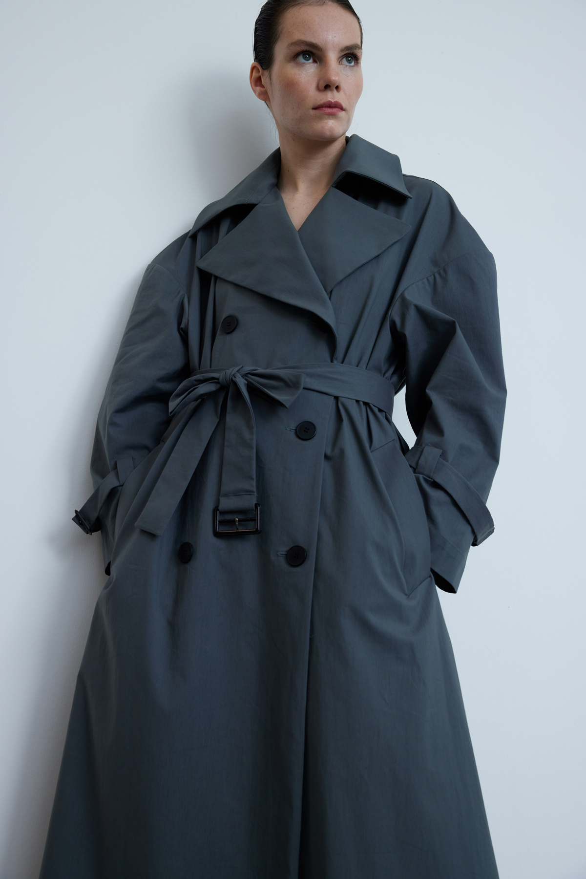 LONG TRENCH COAT WITH WINDBREAKER