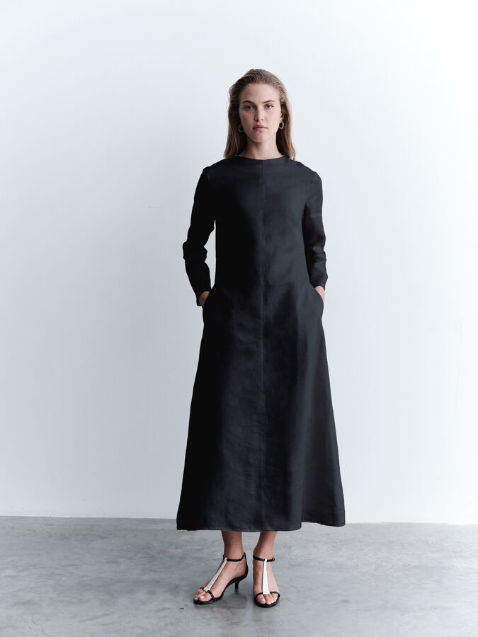 Kevser Studio - ÖN DİKİŞLİ DÜZ FORM ELBİSE