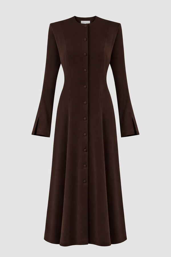 Kevser Studio - ÖN DÜĞMELİ UZUN ELBİSE