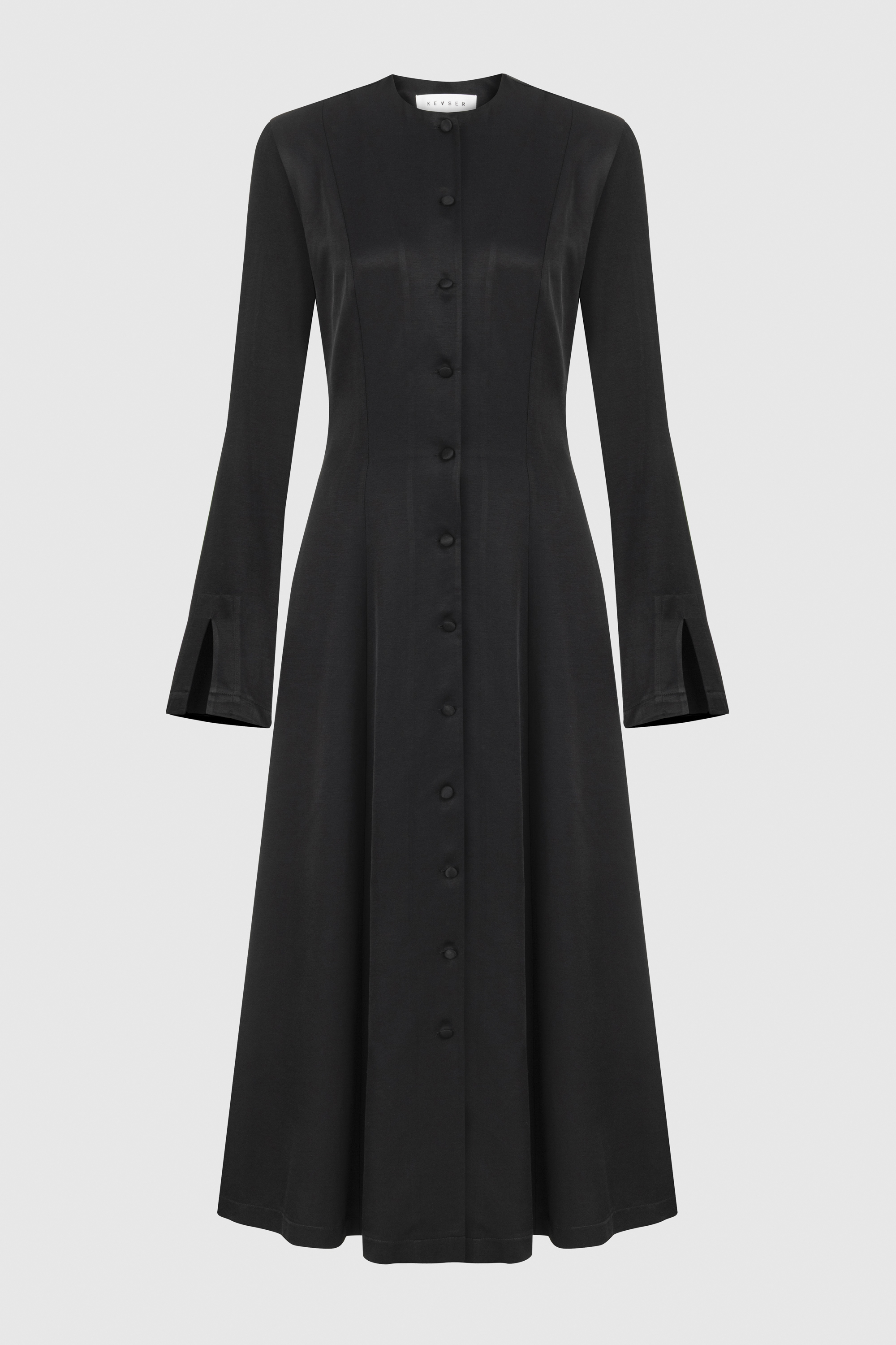  ÖN DÜĞMELİ UZUN ELBİSE