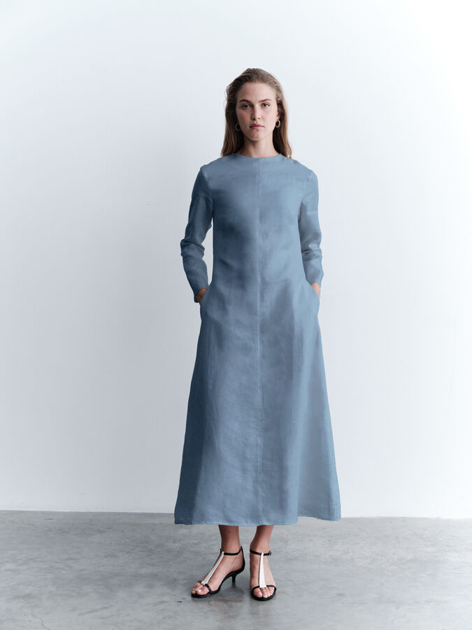 Kevser Studio - ÖN DİKİŞLİ DÜZ FORM ELBİSE