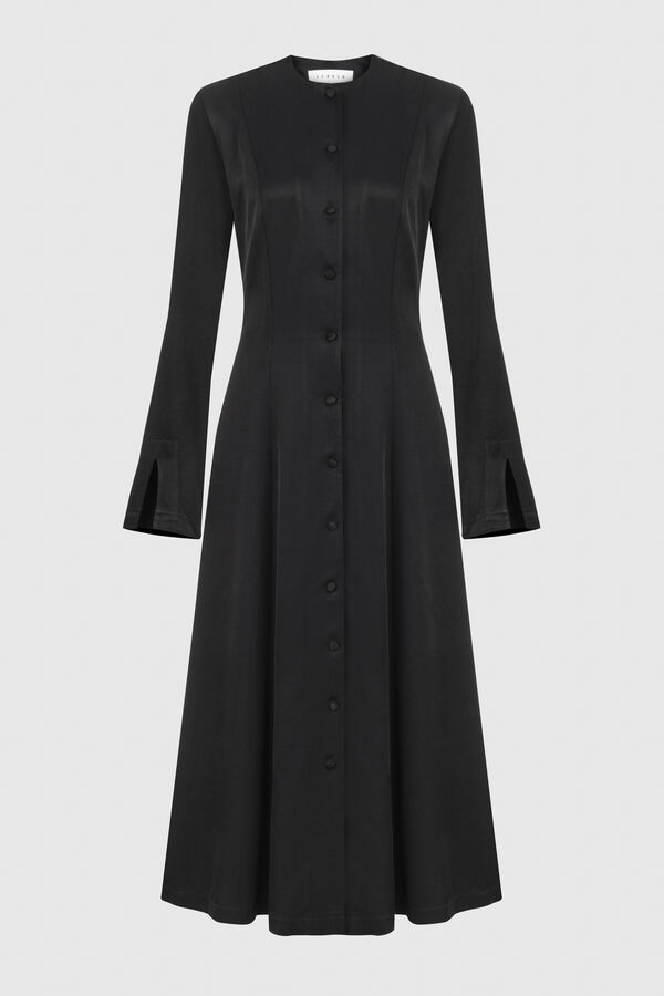 Kevser Studio - TENCEL ÖN DÜĞMELİ ELBİSE