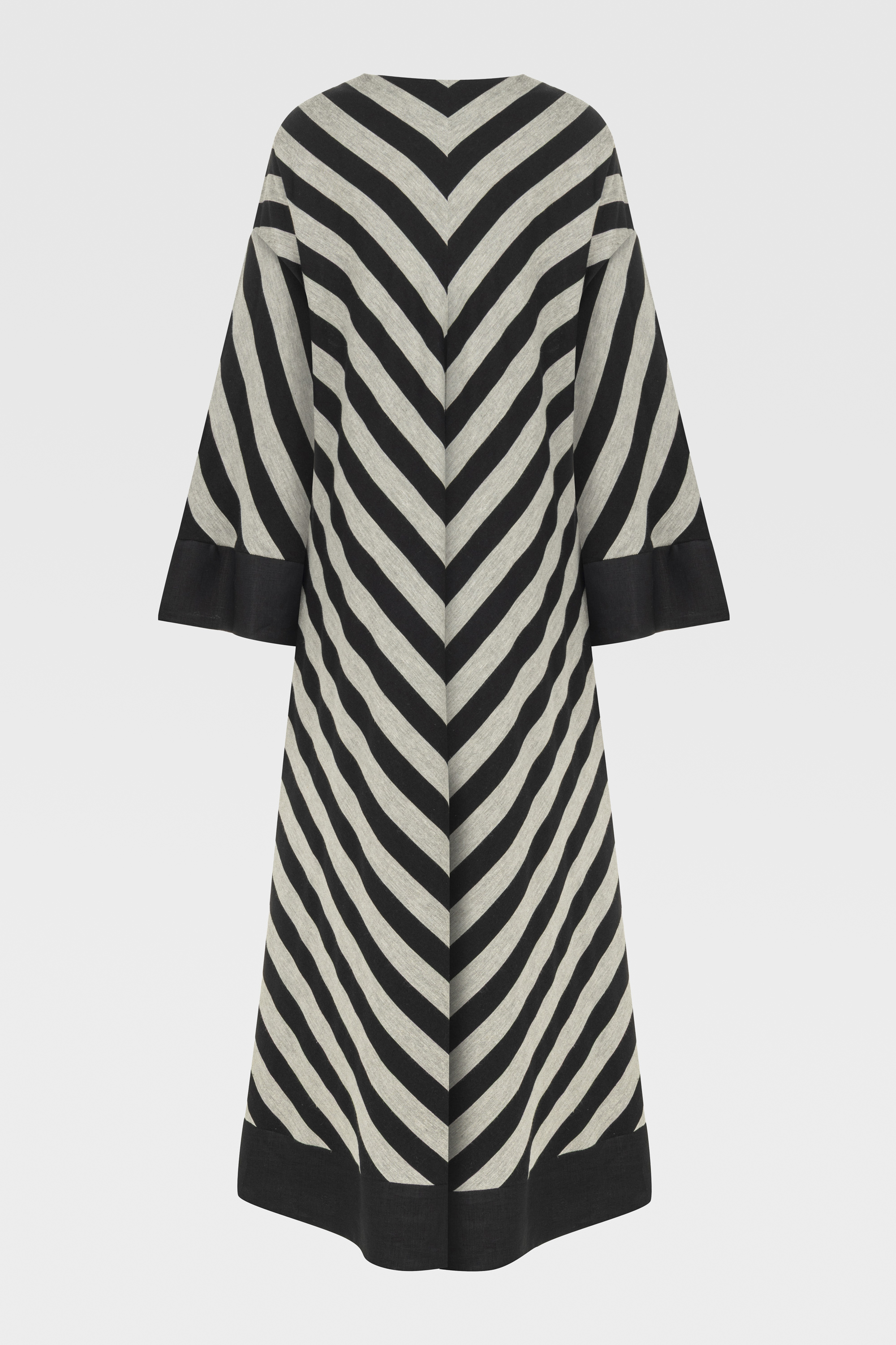 VEREV ÇİZGİLİ UZUN ELBİSE